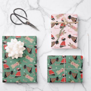 Happy Pawlidays Labrador Retriever Dogs Wrapping Paper Sheet
