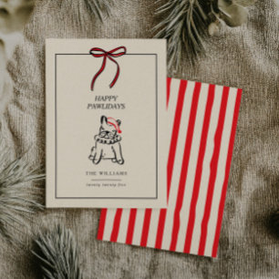 Happy Pawlidays Modern Dog Family Christmas Card