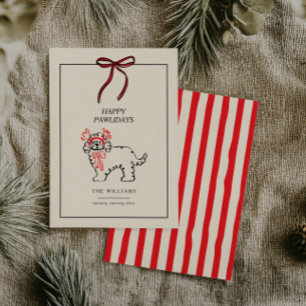 Happy Pawlidays Modern Dog Family Christmas Card