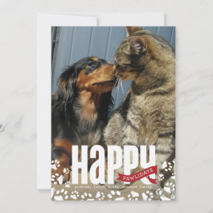 Happy Pawlidays Pet Christmas Photo Card