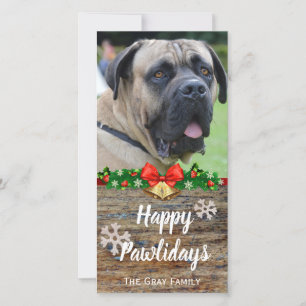 Happy Pawlidays   Pet Photo Christmas Holiday Card