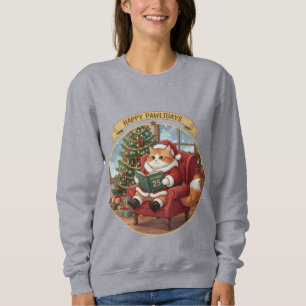 Happy Pawlidays Santa Cat Christmas Sweatshirt