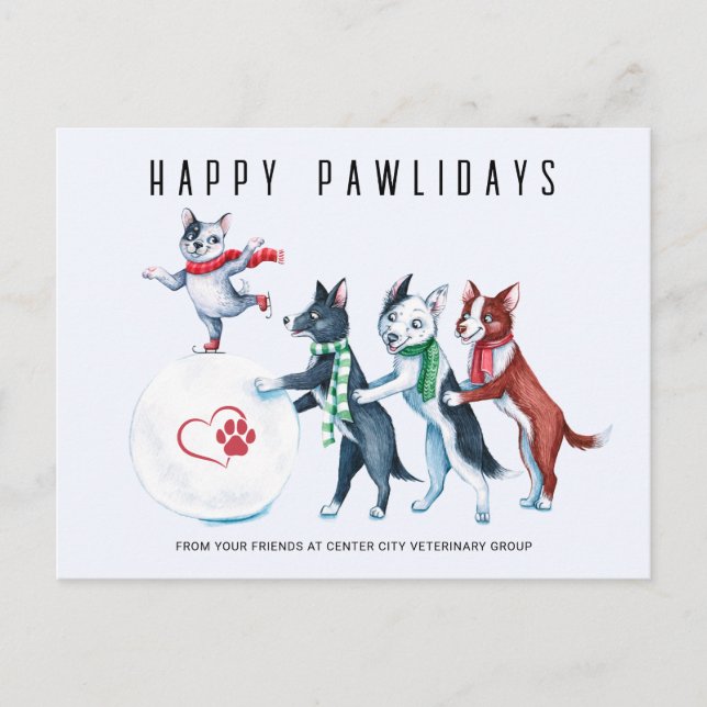 Happy Pawlidays Veterinary Holiday (Front)