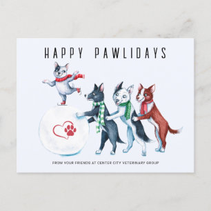 Happy Pawlidays Veterinary Holiday Postcard