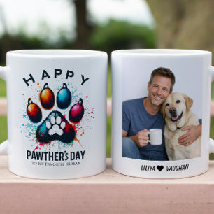 Happy Pawther’s Day Watercolor Dog Dad  Coffee Mug