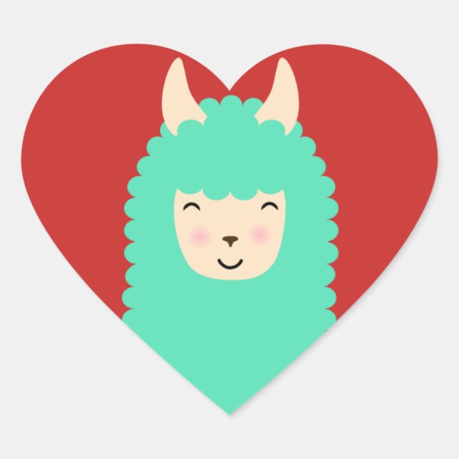 Happy Peekaboo Llama Stickers Coeur (Devant)