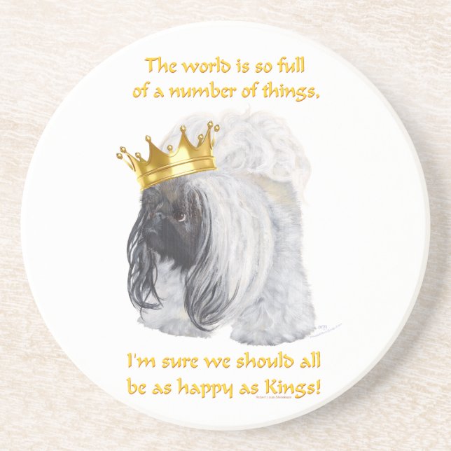 Happy Pekingese King Coaster (Front)