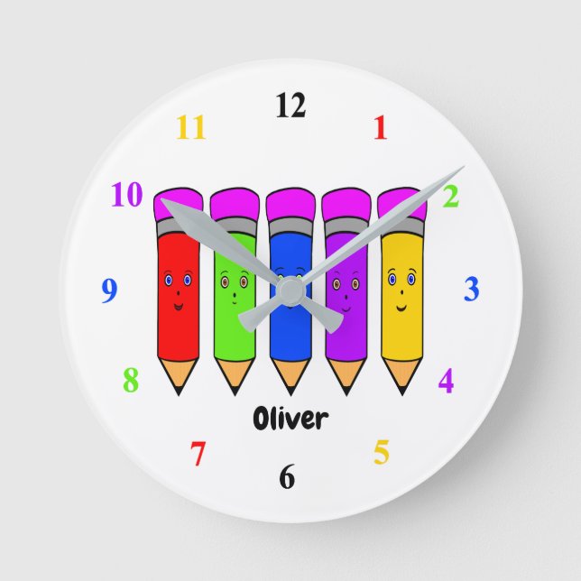 Happy Pencils! Acrylic wall clock (Front)