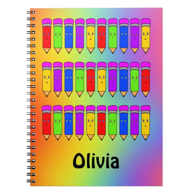 Happy Pencils! Spiral Photo Notebook (Front)
