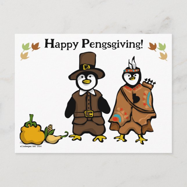 Happy Pengsgiving Holiday Postcard (Front)