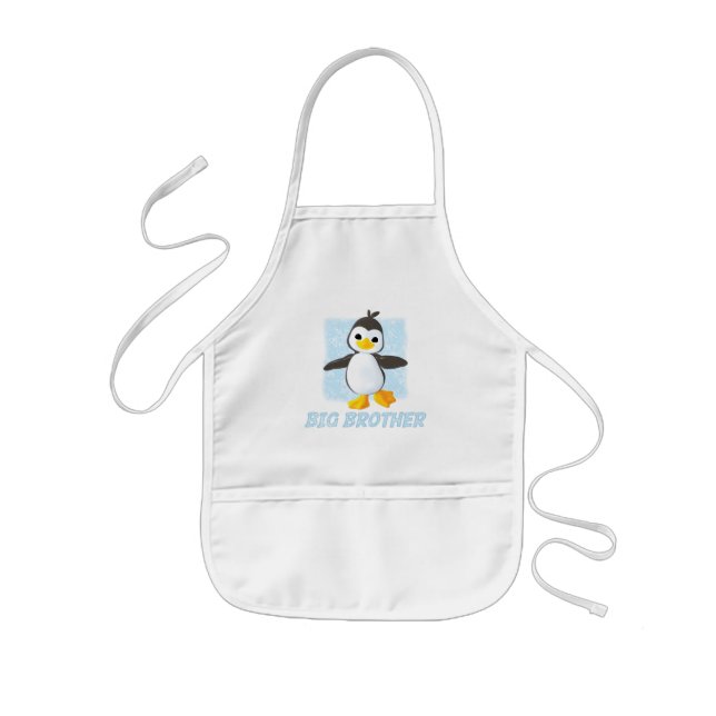 Happy Penguin Big Brother Kids' Apron (Front)
