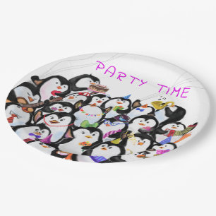 Happy Penguin Birthday Party Paper Plates