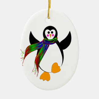 Happy Penguin Ceramic Ornament