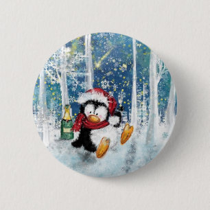 Happy Penguin - Christmas 2 Inch Round Button