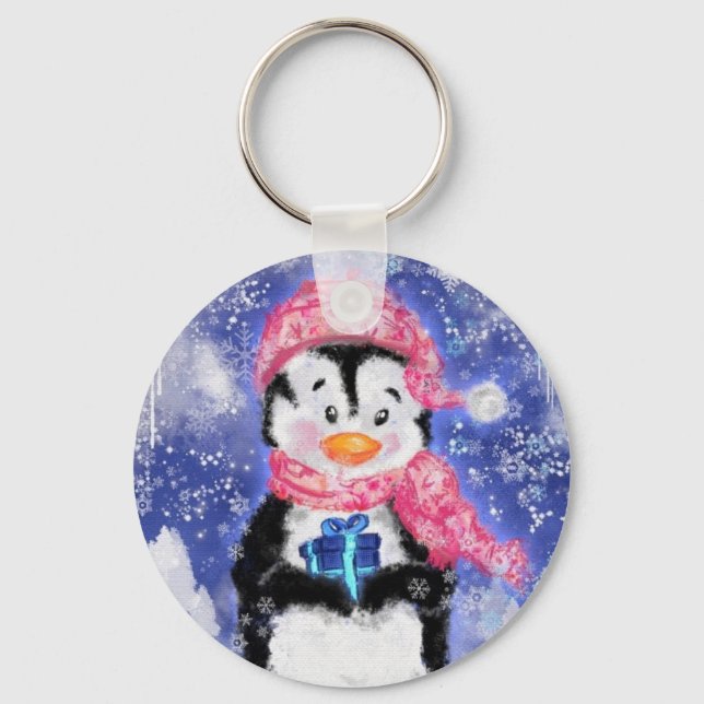 Happy Penguin - Christmas Keychain (Front)