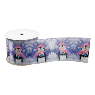 Happy Penguin - Christmas - Satin Ribbon