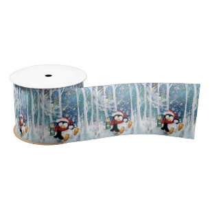 Happy Penguin - Christmas Satin Ribbon