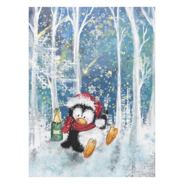 Happy Penguin - Christmas Tablecloth (Front)