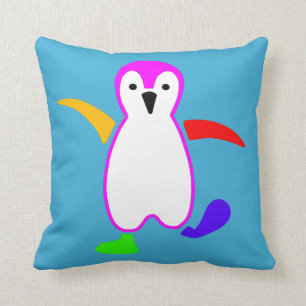 Happy Penguin Throw Pillow