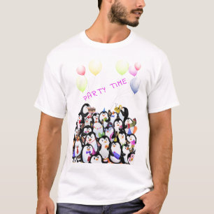 Happy Penguins Party Cartoon Drawing - Joy T-Shirt