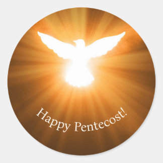 Happy Pentecost Classic Round Sticker