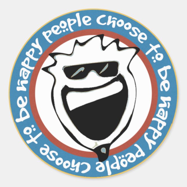 Happy People Choose to Be Happy Classic Round Sticker (Front)