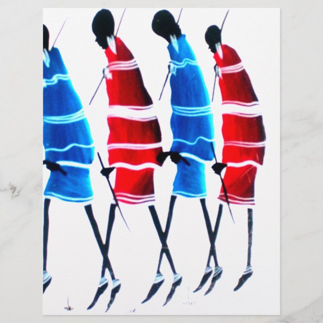 Happy People Maasai Warriors Walking Art Print (Front)