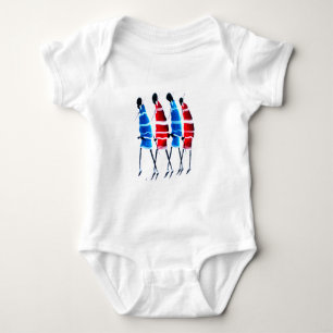 Happy People Maasai Warriors Walking Art Print Baby Bodysuit