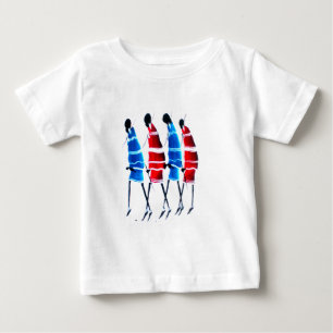 Happy People Maasai Warriors Walking Art Print Baby T-Shirt