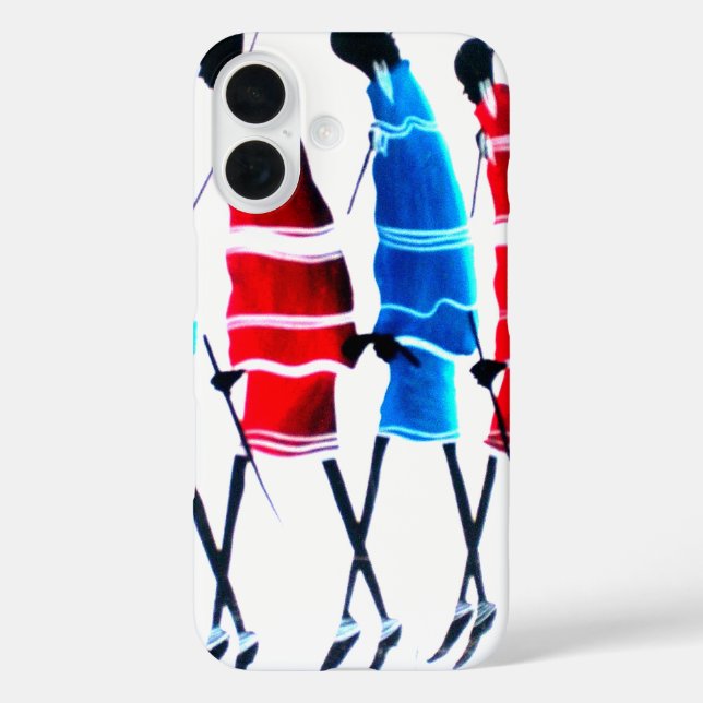 Happy People Maasai Warriors Walking Art Print Case-Mate iPhone Case (Back)