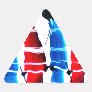 Happy People Maasai Warriors Walking Art Print Triangle Sticker