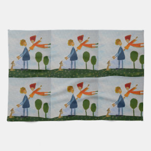 Happy People Painting Tea Towel