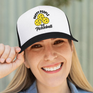 Happy People Play Pickleball funny pickleball Trucker Hat