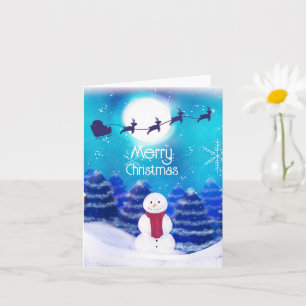 Happy Personalized Christmas Snowman    Card
