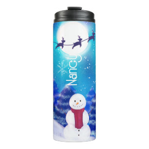 Happy Personalized Christmas Snowman  Thermal Tumbler