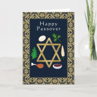 Happy Pesach Seder plate Star of David