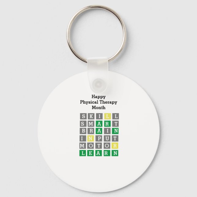Happy Physical Therapy Month Custom Wordle  Keychain (Front)