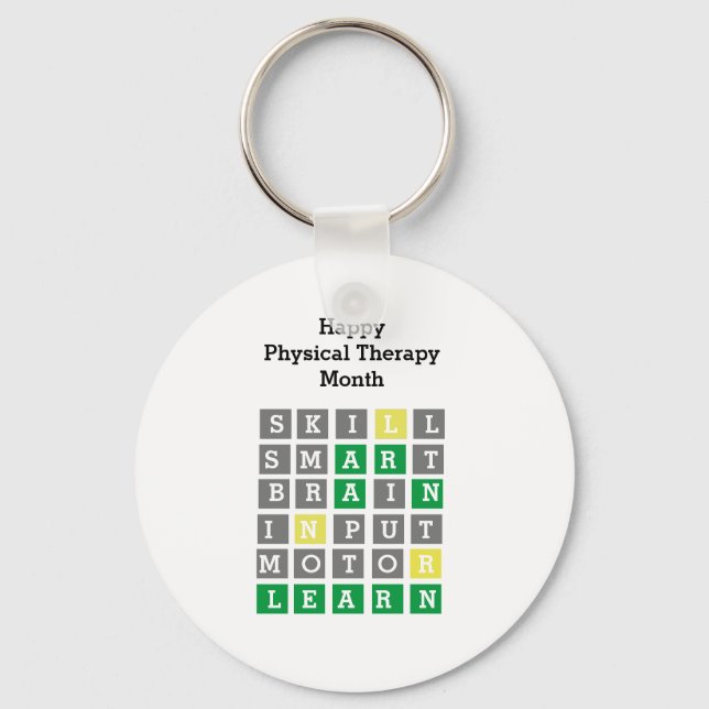 Happy Physical Therapy Month Custom Wordle Keychain (Front)