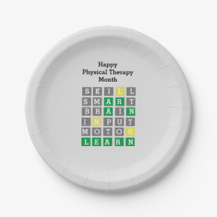 Happy Physical Therapy Month Custom Wordle Paper Plate