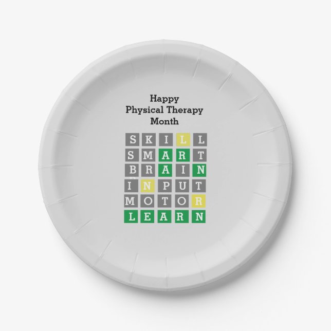 Happy Physical Therapy Month Custom Wordle  Paper Plate (Front)