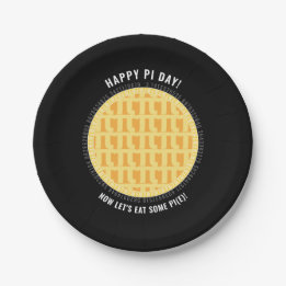 Happy Pi Day | 100+ Digits Lattice Apple Pie Black Paper Plate
