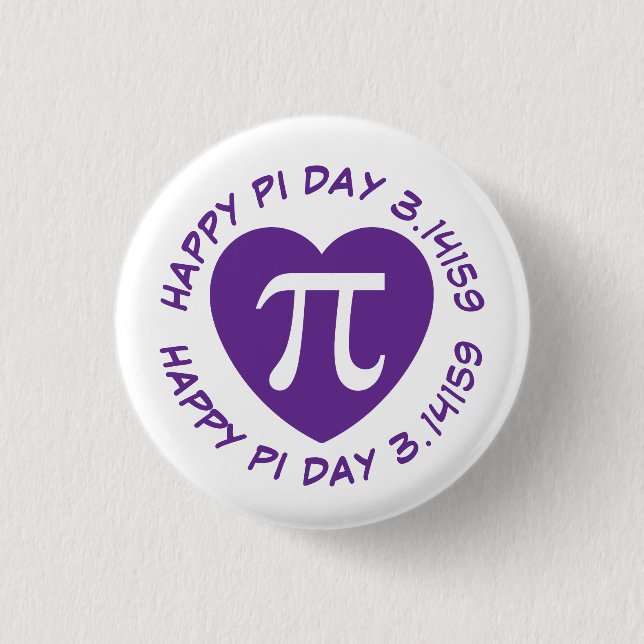 Happy Pi Day 1 Inch Round Button (Front)