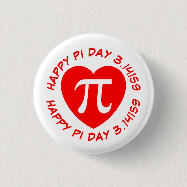 Happy Pi Day 1 Inch Round Button (Front)
