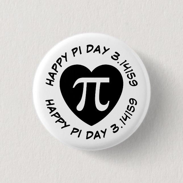 Happy Pi Day 1 Inch Round Button (Front)