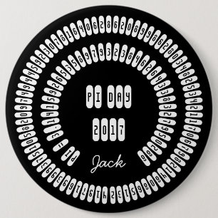 Happy Pi Day 2017 Math Digits 3.14 Mathematics 6 Inch Round Button