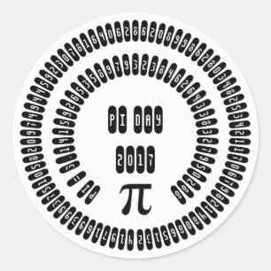 Happy Pi Day 2017 Math Digits 3.14 Mathematics Classic Round Sticker