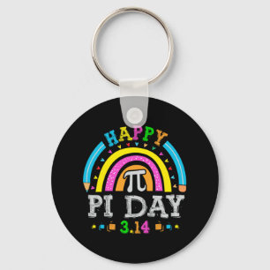 Happy Pi Day 2024 Rainbow Math Lover Teacher Geek Keychain