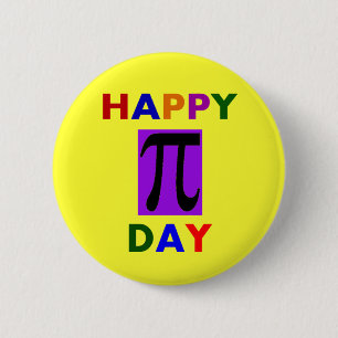 HAPPY PI DAY 2 INCH ROUND BUTTON