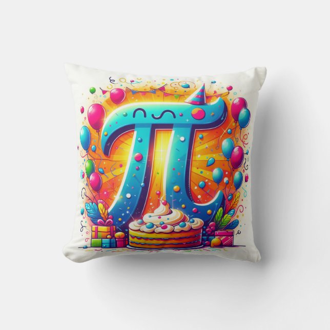 Happy pi day 3.14 throw pillow (Front)