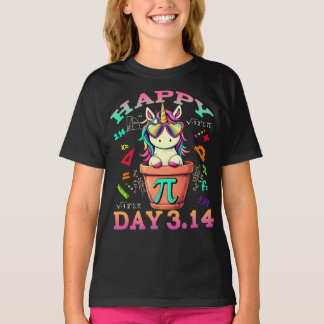 Happy Pi Day 3.14 Unicorn for Teacher Kids Girls T-Shirt